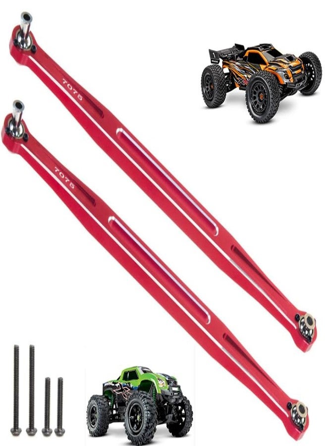 UURCSKY Aluminum Front Steering Tie Rod Links for 1/6 XRT 1/5 X-MAXX WideMaxx 8S 4WD Monster Truck Upgrades Parts 2 pcs/Set #7897 (Red) - Image 1